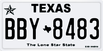 TX license plate BBY8483