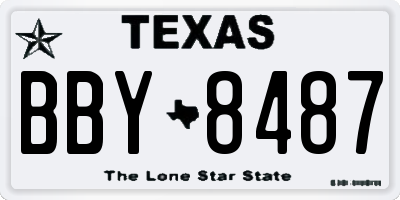 TX license plate BBY8487
