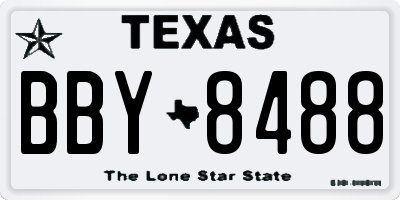 TX license plate BBY8488