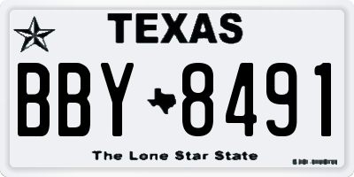 TX license plate BBY8491