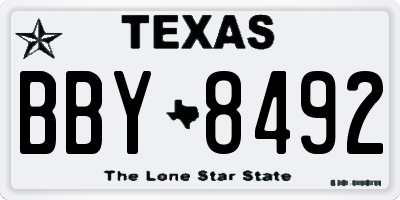 TX license plate BBY8492