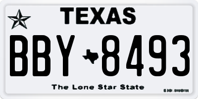 TX license plate BBY8493