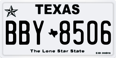 TX license plate BBY8506