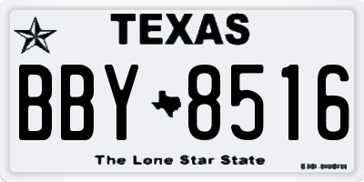 TX license plate BBY8516