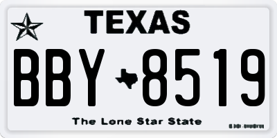 TX license plate BBY8519