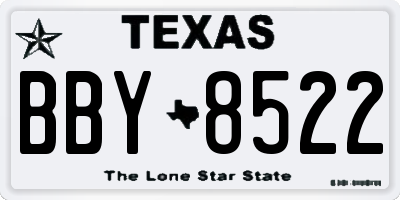 TX license plate BBY8522