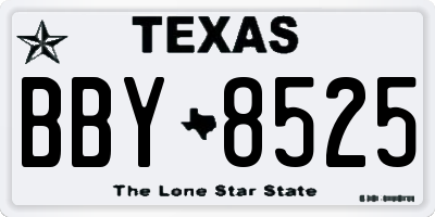 TX license plate BBY8525