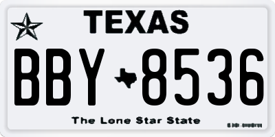TX license plate BBY8536