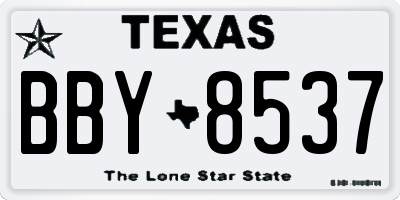 TX license plate BBY8537