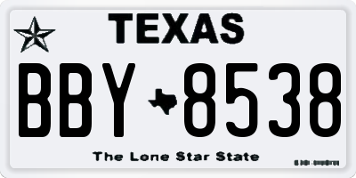 TX license plate BBY8538