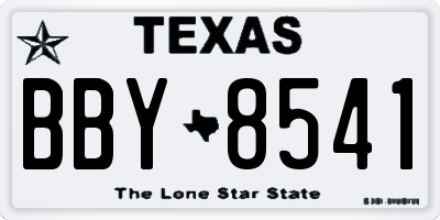 TX license plate BBY8541