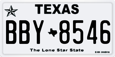 TX license plate BBY8546