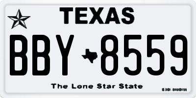 TX license plate BBY8559