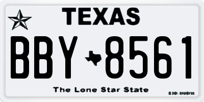 TX license plate BBY8561
