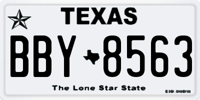 TX license plate BBY8563