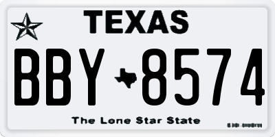 TX license plate BBY8574