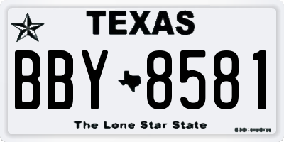 TX license plate BBY8581