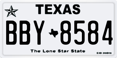 TX license plate BBY8584