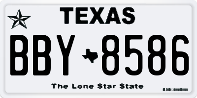 TX license plate BBY8586