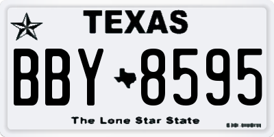TX license plate BBY8595