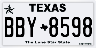 TX license plate BBY8598