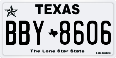 TX license plate BBY8606