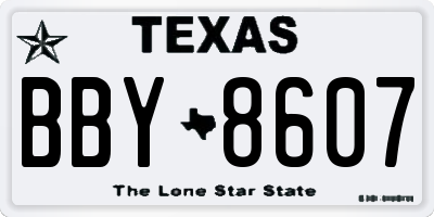 TX license plate BBY8607