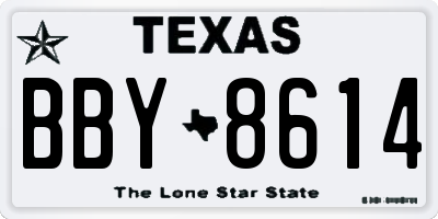 TX license plate BBY8614