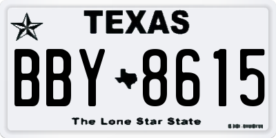 TX license plate BBY8615