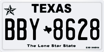 TX license plate BBY8628