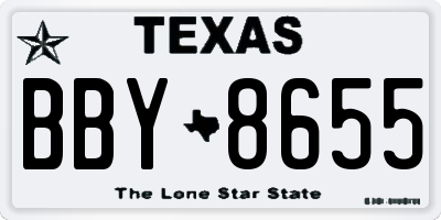 TX license plate BBY8655