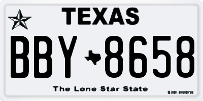 TX license plate BBY8658