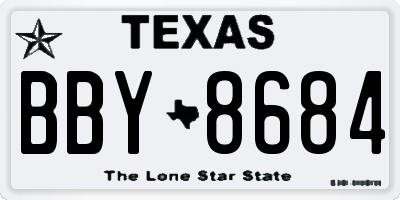 TX license plate BBY8684