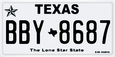 TX license plate BBY8687