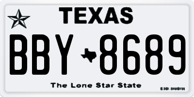 TX license plate BBY8689