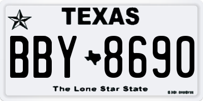 TX license plate BBY8690