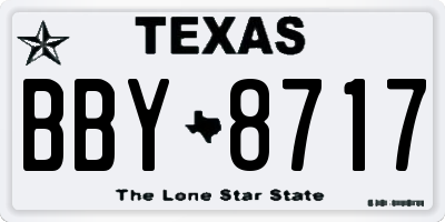 TX license plate BBY8717