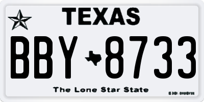 TX license plate BBY8733