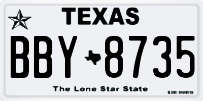 TX license plate BBY8735