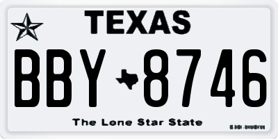 TX license plate BBY8746