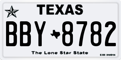 TX license plate BBY8782
