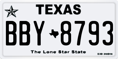 TX license plate BBY8793