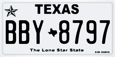 TX license plate BBY8797