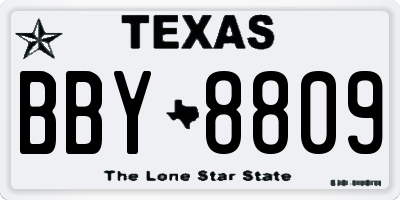 TX license plate BBY8809