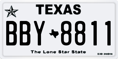 TX license plate BBY8811