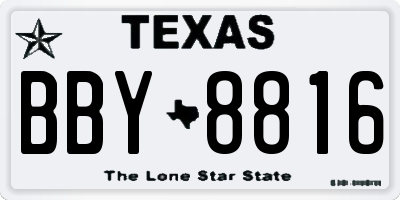 TX license plate BBY8816