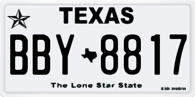 TX license plate BBY8817