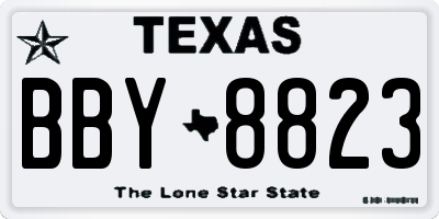 TX license plate BBY8823