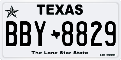 TX license plate BBY8829