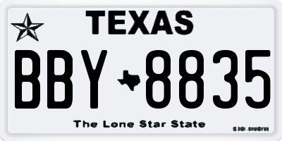 TX license plate BBY8835